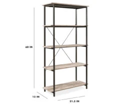 Real Living Rustic 5-Shelf Bookcase -Biglots Sales 810343917 9