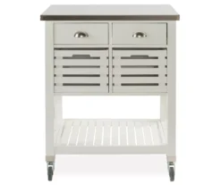 Laurie White Steel Top Kitchen Cart With Drawers 6 Laurie White Steel Top Kitchen Cart With Drawers -Biglots Sales 810389514 2
