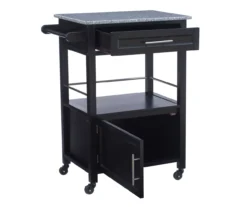 Ree Black Granite Top Kitchen Cart With Storage -Biglots Sales 810389519 A0 3