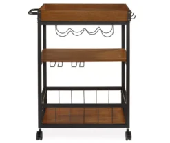 Luke Industrial Kitchen Cart With Wine Storage 6 Luke Industrial Kitchen Cart With Wine Storage -Biglots Sales 810389531 2