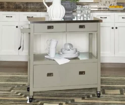 Gray Steel Top Kitchen Cart With Drawers -Biglots Sales 810389532 3