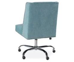Aqua Square Back Office Chair With Nailhead Trim 6 Aqua Square Back Office Chair With Nailhead Trim -Biglots Sales 810389622 3