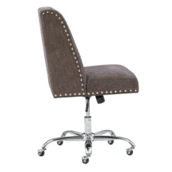 Charcoal Gray Square Back Office Chair With Nailhead Trim -Biglots Sales 810389623 5