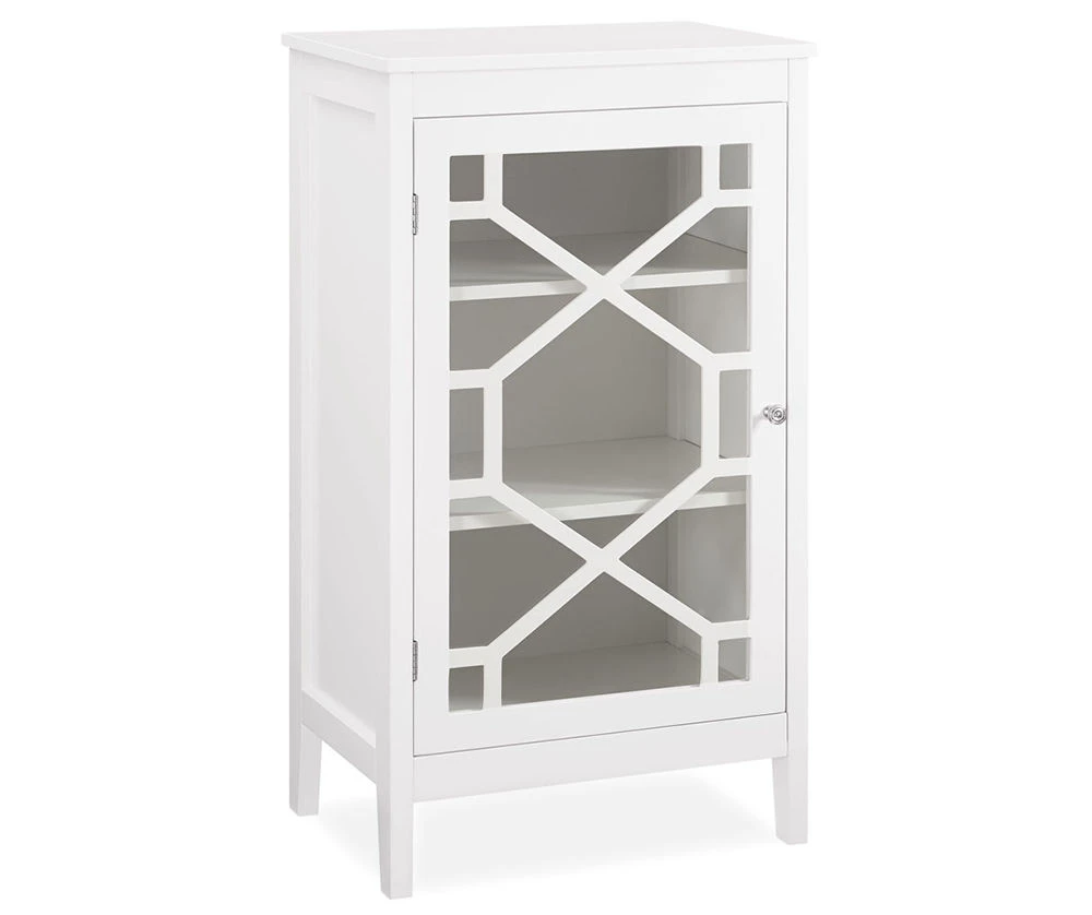 Ava White Geometric Single Door Cabinet 1 Ava White Geometric Single Door Cabinet