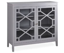 Ava Gray Geometric 2-Door Cabinet
