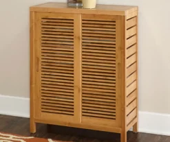 Pierce Bamboo Sliding Door Floor Cabinet -Biglots Sales 810389687 3