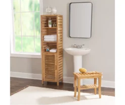 Pierce Bamboo 3-Shelf Tall Cabinet -Biglots Sales 810389688 B0 1