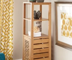 Pierce Bamboo 5-Shelf Mid Cabinet -Biglots Sales 810389690 3