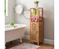 Pierce Bamboo 5-Shelf Mid Cabinet -Biglots Sales 810389690 B0 1