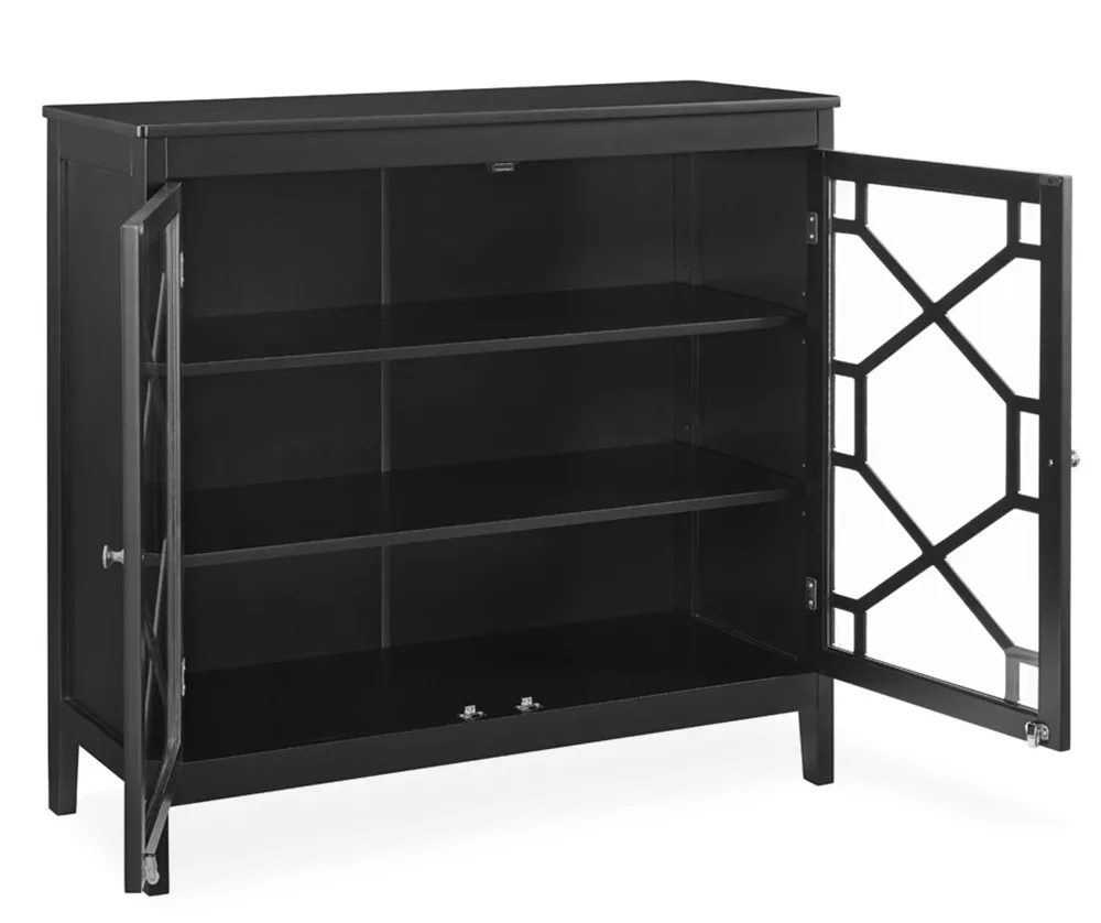 Ava Black Geometric 2-Door Cabinet 3 Ava Black Geometric 2-Door Cabinet - Image 3