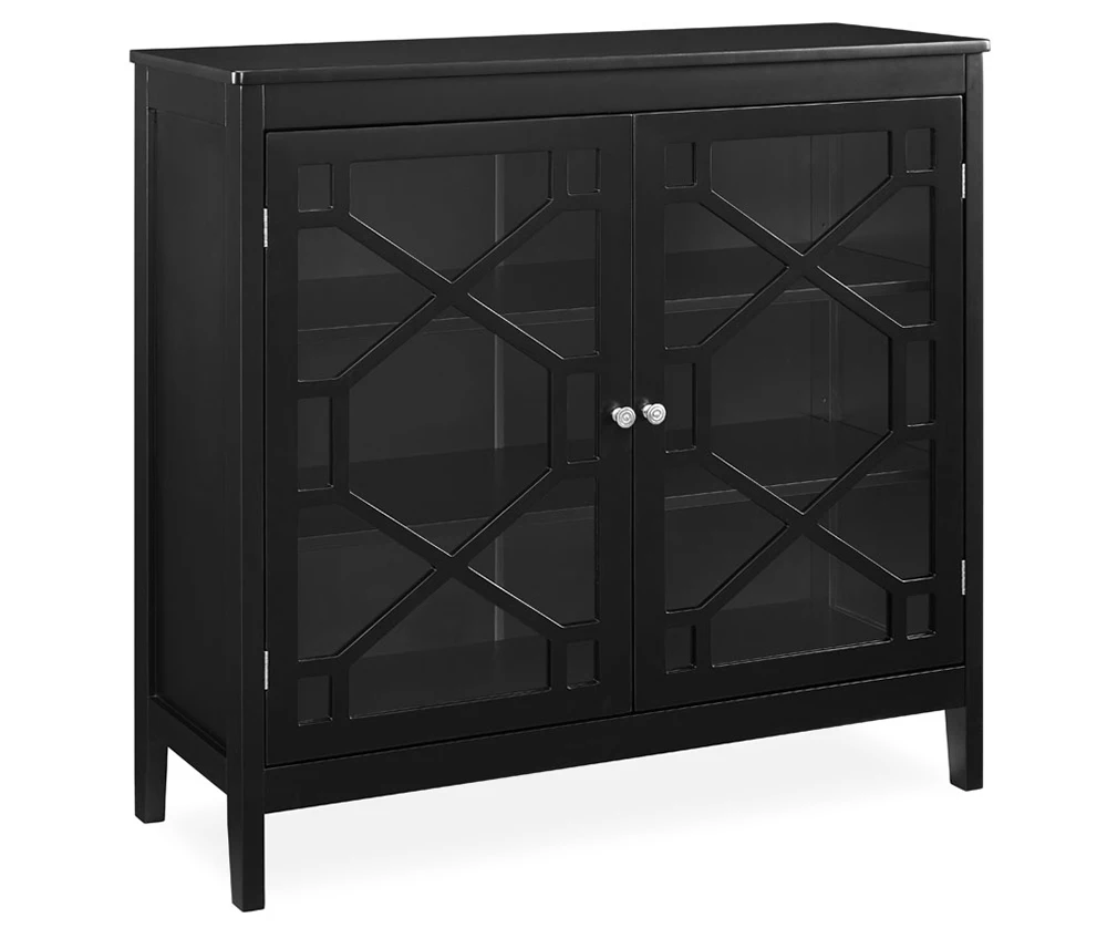 Ava Black Geometric 2-Door Cabinet 1 Ava Black Geometric 2-Door Cabinet