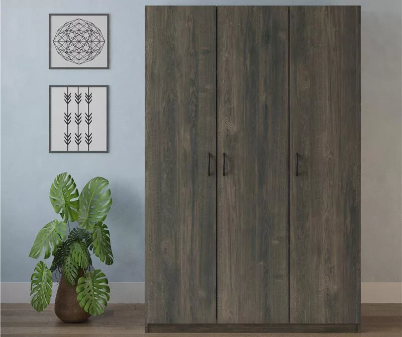 Rodeo Weathered Oak 3-Door Wardrobe 3 Rodeo Weathered Oak 3-Door Wardrobe - Image 3