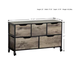 Rustic Rolling 5-Bin Storage Organizer 5 Rustic Rolling 5-Bin Storage Organizer -Biglots Sales 810410317 A7