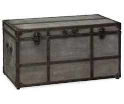 Amsel Gray Storage Trunk 9 Amsel Gray Storage Trunk -Biglots Sales 810458018 4