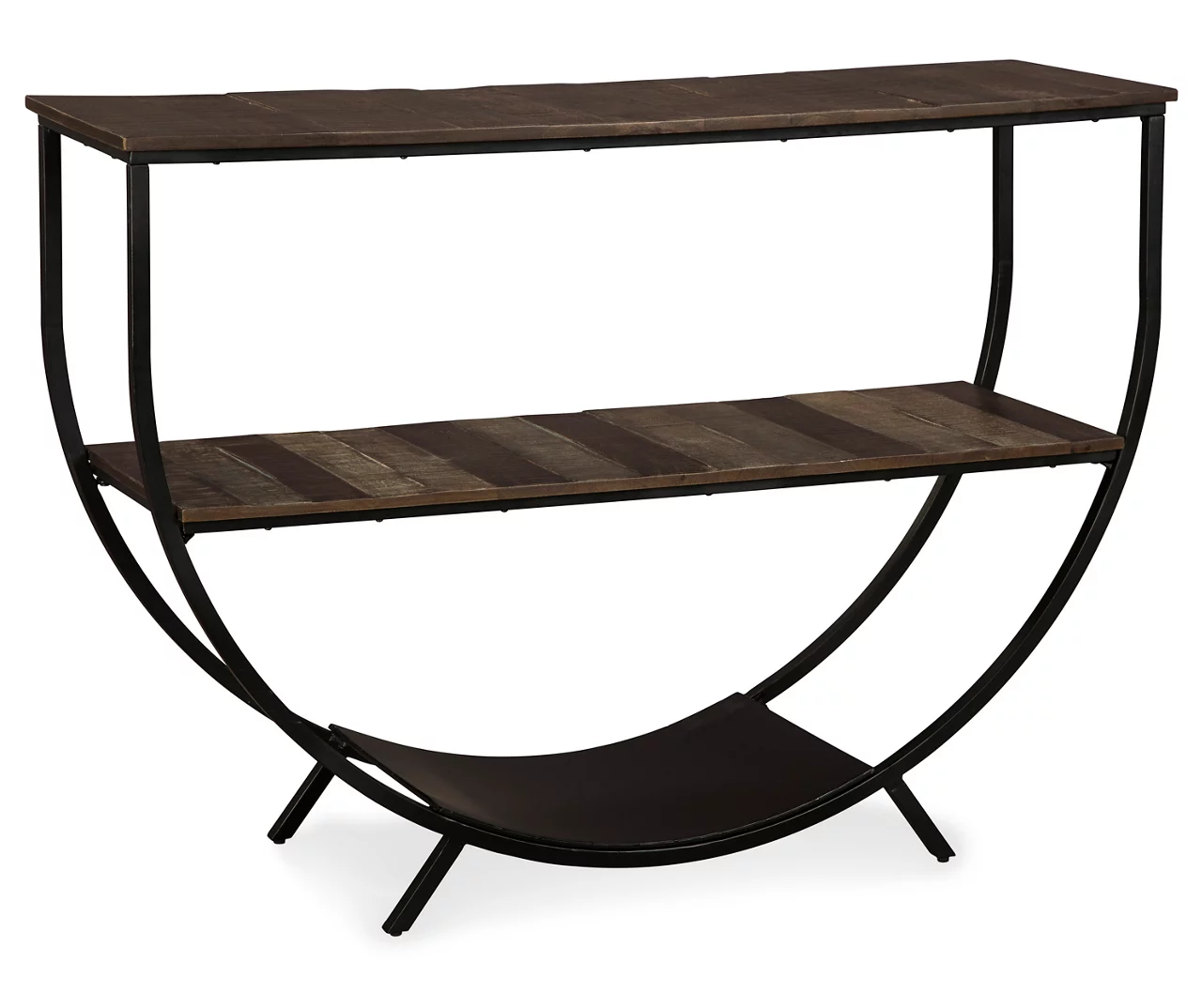 Lamoney Gray, White & Brown Slat Console Table 1 Lamoney Gray, White & Brown Slat Console Table