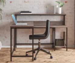 Arlenbry Gray L-Shaped Corner Desk 13 Arlenbry Gray L-Shaped Corner Desk -Biglots Sales 810485152 61