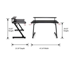 Black LED Gaming Desk With Riser -Biglots Sales 810499569 10