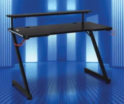 Black LED Gaming Desk With Riser -Biglots Sales 810499569 11