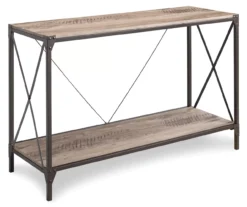 Brown & Black Metal Console Table