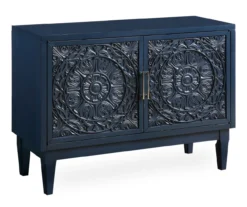 45.72" Riley Navy Blue 2-Door TV Console Table