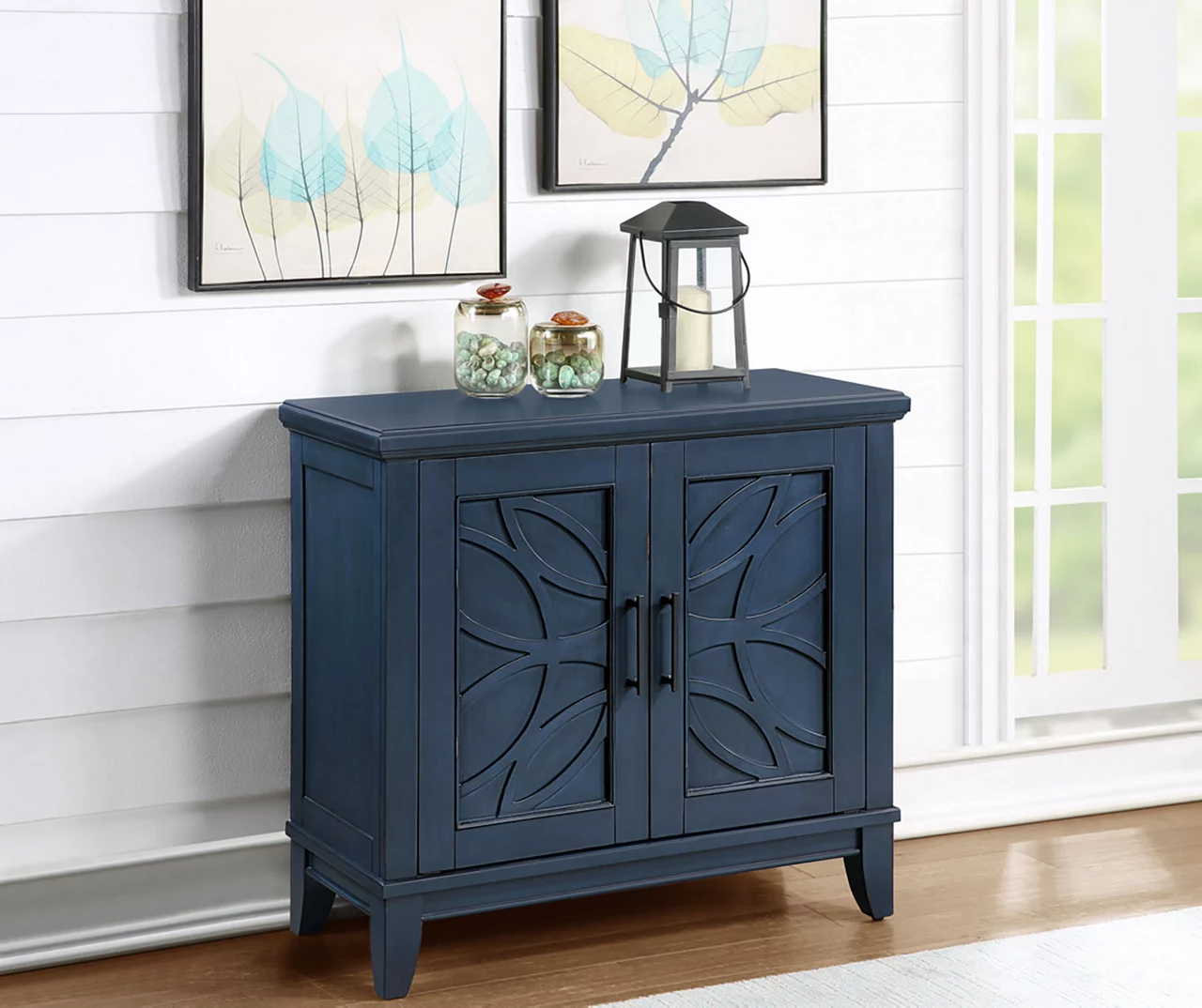 Carly Navy Blue 2-Door Accent Cabinet 2 Carly Navy Blue 2-Door Accent Cabinet - Image 2