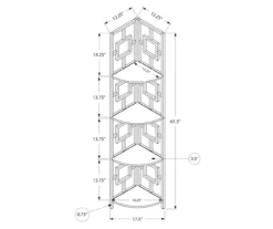Espresso Square 4-Shelf Corner Bookcase 7 Espresso Square 4-Shelf Corner Bookcase -Biglots Sales 810512903 3