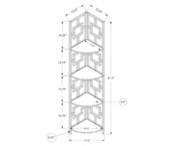 Dark Taupe Square 4-Shelf Corner Bookcase -Biglots Sales 810512904 3