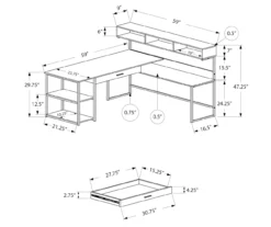 Monarch L-Shaped Corner Desk With Hutch -Biglots Sales 810512935 3