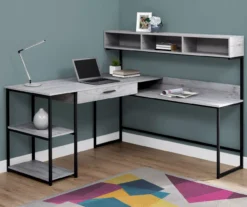 Monarch L-Shaped Corner Desk With Hutch -Biglots Sales 810512937 1