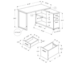 Dark Taupe Reversible L-Shaped Corner Desk -Biglots Sales 810512939 3