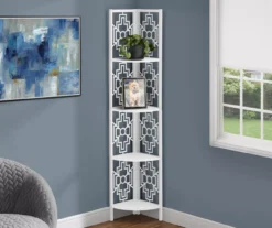 Monarch Geometric 4-Shelf Corner Bookcase -Biglots Sales 810512945 1