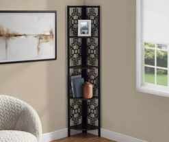 Monarch Geometric 4-Shelf Corner Bookcase -Biglots Sales 810512946 1