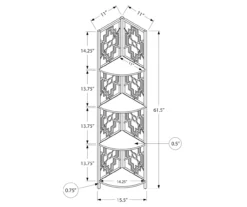 Monarch Geometric 4-Shelf Corner Bookcase -Biglots Sales 810512947 3