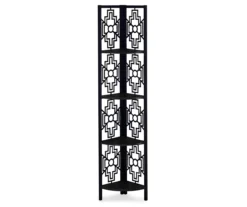 Monarch Geometric 4-Shelf Corner Bookcase