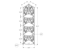Monarch Geometric 4-Shelf Corner Bookcase -Biglots Sales 810512948 3