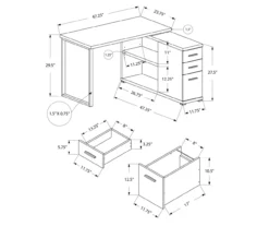 Gray & Black L-Shaped 3-Drawer Computer Desk 7 Gray & Black L-Shaped 3-Drawer Computer Desk -Biglots Sales 810512962 3
