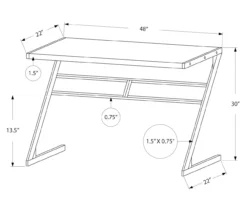 Monarch Z-Shaped Base Office Desk -Biglots Sales 810512963 3