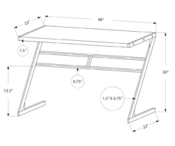 Monarch Z-Shaped Base Office Desk -Biglots Sales 810512964 3