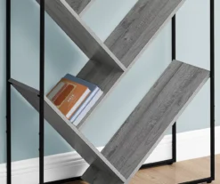 Gray 5-Shelf Slanted Bookcase -Biglots Sales 810512987 4