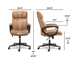 Hannah Beige Microfiber Office Chair -Biglots Sales 810513511 3 1