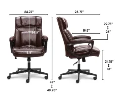 Hannah Brown Bonded Leather Office Chair -Biglots Sales 810513551 3
