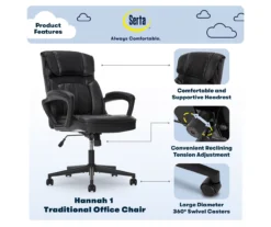 Hannah Black Bonded Leather Office Chair 25 Hannah Black Bonded Leather Office Chair -Biglots Sales 810513552 A0 2