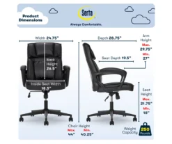 Hannah Black Bonded Leather Office Chair 31 Hannah Black Bonded Leather Office Chair -Biglots Sales 810513552 A0 3