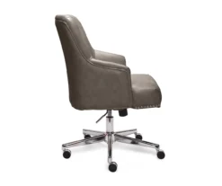 Leighton Gray Memory Foam Bonded Leather Office Chair -Biglots Sales 810513560 12