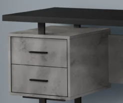 60" Concrete Gray & Black Floating Desk -Biglots Sales 810527329 3