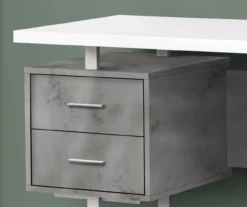60" Concrete Gray & White Floating Desk -Biglots Sales 810527330 3