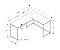 Black Metal L-Shaped Corner Desk -Biglots Sales 810527369 10