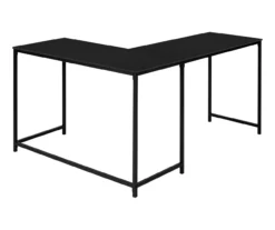 Black Metal L-Shaped Corner Desk -Biglots Sales 810527369 6