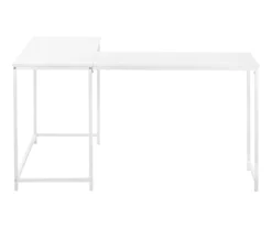 White Metal L-Shaped Corner Desk -Biglots Sales 810527370 3
