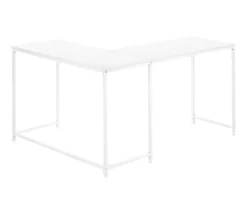 White Metal L-Shaped Corner Desk -Biglots Sales 810527370 6